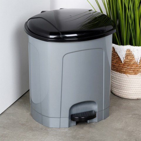 Kosz na śmieci z pedałem plastikowy szary łazienkowy do kuchni 11.5L ORION 731374