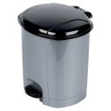 Kosz na śmieci z pedałem plastikowy szary łazienkowy do kuchni 11.5L ORION 731374