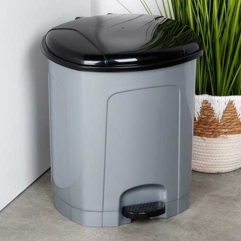 Kosz na śmieci z pedałem plastikowy szary łazienkowy do kuchni 21L ORION 731377