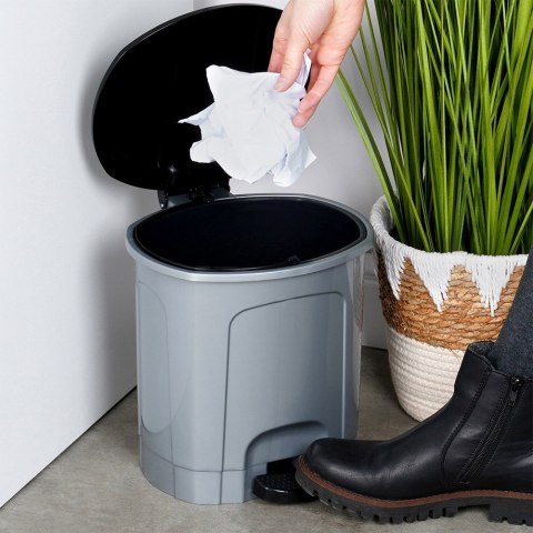 Kosz na śmieci z pedałem plastikowy szary łazienkowy do kuchni 5.5L ORION 731371