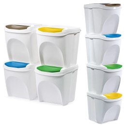 Kosze do segregacji odpadów śmieci pojemniki plastikowe 4x21L 4SZT ORION 731320