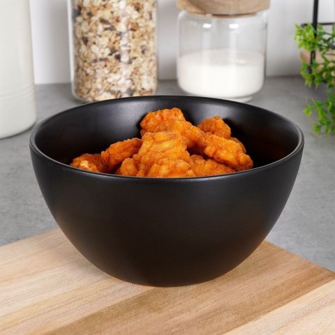 Miseczka ceramiczna na zupę budyń do zupy czarna mat 14.5cm 450ml VILDE 139336