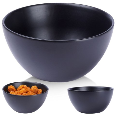 Miseczka ceramiczna na zupę budyń do zupy czarna mat 14.5cm 450ml VILDE 139336