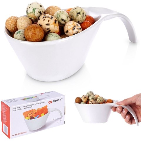 Miseczka na przekąski sosy dipy orzechy porcelanowa biała 190ml ALPINA 139377