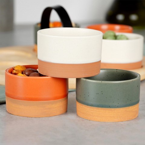 Miseczki ceramiczne na przekąski oliwki orzeszki na tacy 7-ele EXCELLENT HOUSEWARE 139748