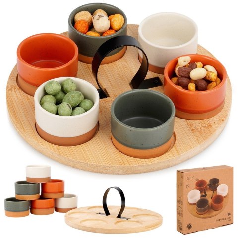 Miseczki ceramiczne na przekąski oliwki orzeszki na tacy 7-ele EXCELLENT HOUSEWARE 139748