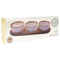 Miseczki na przekąski sos dip ceramiczne na tacy 29.5cm 3 szt. EXCELLENT HOUSEWARE 139311