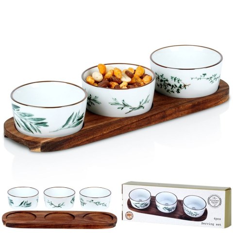 Miseczki na przekąski sos dip miski ceramiczne 30cm 4-ele EXCELLENT HOUSEWARE 139641