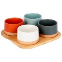 Miseczki na przekąski sos dip miski ceramiczne na tacy 22cm 5-ele EXCELLENT HOUSEWARE 139645