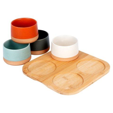 Miseczki na przekąski sos dip miski ceramiczne na tacy 22cm 5-ele EXCELLENT HOUSEWARE 139645