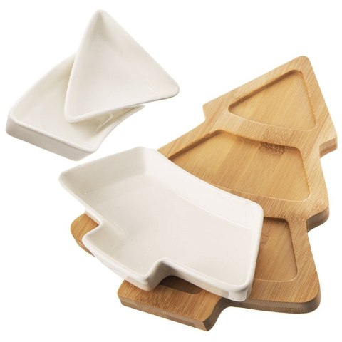 Miseczki na przekąski sos dip porcelanowe białe WHITELINE 28cm 4-ele ORION 129203