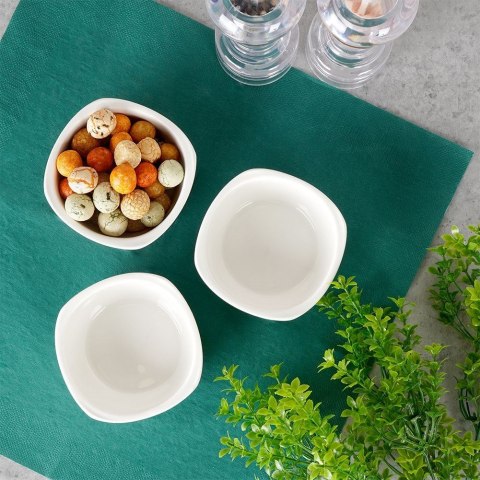 Miseczki na przekąski sos dip porcelanowe białe potrójne 160ml 3 szt. EXCELLENT HOUSEWARE 139312