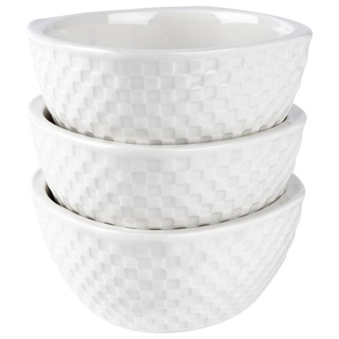 Miseczki na przekąski sos dip porcelanowe białe potrójne 160ml 3 szt. EXCELLENT HOUSEWARE 139312