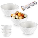 Miseczki na przekąski sos dip porcelanowe białe potrójne 160ml 3 szt. EXCELLENT HOUSEWARE 139312