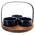 Miseczki na przekąski sosy ceramiczne BLACK 130ml 4-ele ORION 129231