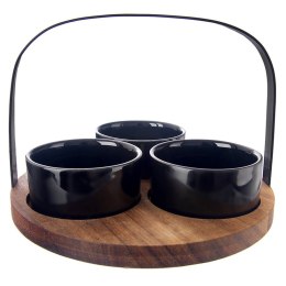 Miseczki na przekąski sosy ceramiczne BLACK 130ml 4-ele ORION 129231