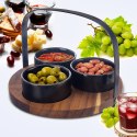 Miseczki na przekąski sosy ceramiczne BLACK 130ml 4-ele ORION 129231