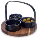 Miseczki na przekąski sosy ceramiczne BLACK 130ml 4-ele ORION 129231