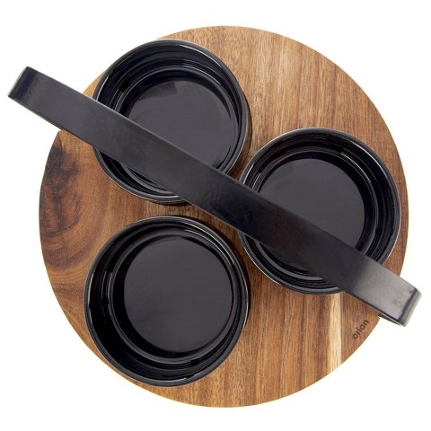 Miseczki na przekąski sosy ceramiczne BLACK 130ml 4-ele ORION 129231