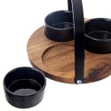 Miseczki na przekąski sosy ceramiczne BLACK 130ml 4-ele ORION 129231