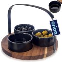 Miseczki na przekąski sosy ceramiczne BLACK 130ml 4-ele ORION 129231