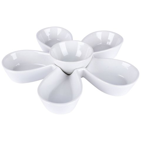 Miseczki na przekąski sosy dipy ceramiczne białe 25x25x5cm ALPINA 139348