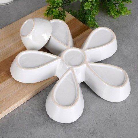 Miseczki na przekąski sosy dipy ceramiczne białe 25x25x5cm ALPINA 139348
