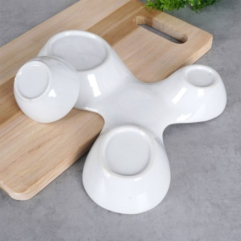 Miseczki na przekąski sosy dipy ceramiczne białe 26x22x6.5cm ALPINA 139330
