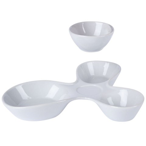 Miseczki na przekąski sosy dipy ceramiczne białe 26x22x6.5cm ALPINA 139330