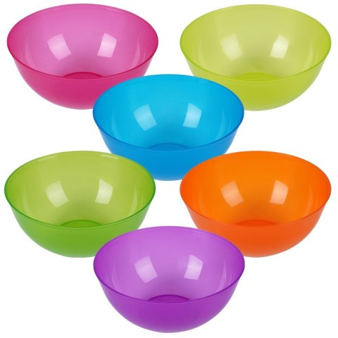 Miseczki plastikowe wielorazowe miski 13cm 450ml zestaw 6 sztuk EXCELLENT HOUSEWARE 139436