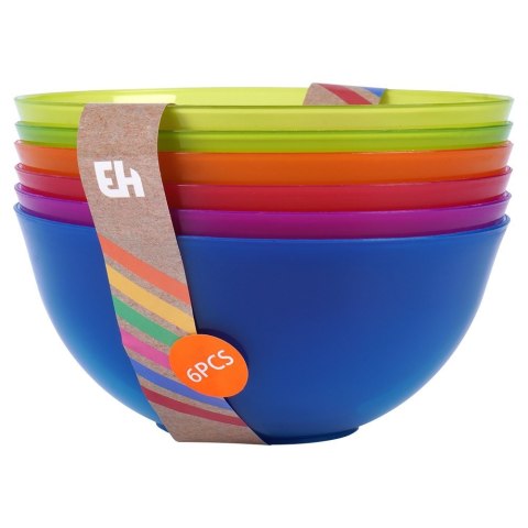 Miseczki plastikowe wielorazowe miski 13cm 450ml zestaw 6 sztuk EXCELLENT HOUSEWARE 139436