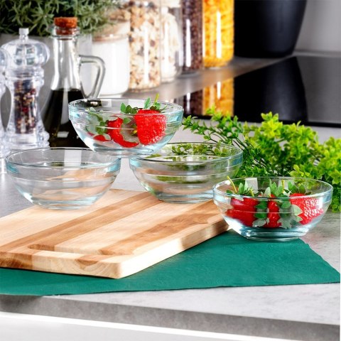 Miseczki szklane na przekąski przystawki sos 12cm 275ml 4 sztuki EXCELLENT HOUSEWARE 139657