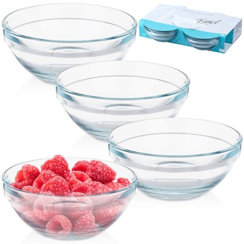 Miseczki szklane na przekąski przystawki sos 12cm 275ml 4 sztuki EXCELLENT HOUSEWARE 139657