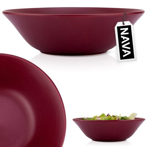 Miska sałatkowa na sałatkę surówkę ceramiczna bordowa SOHO 23.5cm 1.1L NAVA 10-099-294