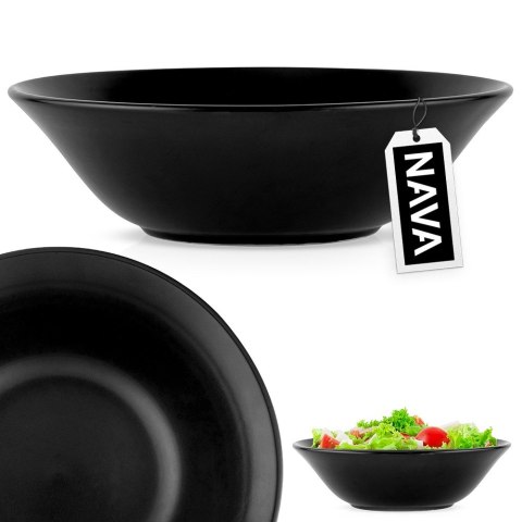 Miska sałatkowa na sałatkę surówkę ceramiczna czarna SOHO 23.5cm 1.1L NAVA 10-099-284