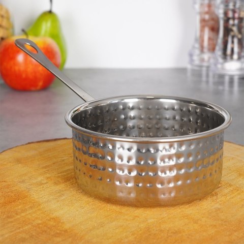 Naczynie do serwowania dań przekąsek stalowe mini rondel 450ml VILDE 139401