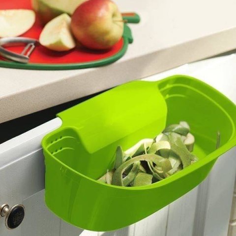 Pojemnik na obierki odpadki BIO na drzwi zielony 1.5L kosz na śmieci EXCELLENT HOUSEWARE 126020-Z