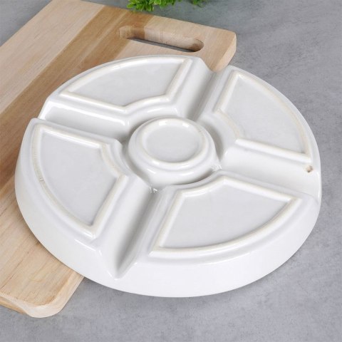 Talerz na przekąski do serwowania przystawek ceramiczny biały 23cm ALPINA 139329