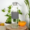 Butelka na wodę sok lemoniadę szklana szara 600 ml EXCELLENT HOUSEWARE 259152-S