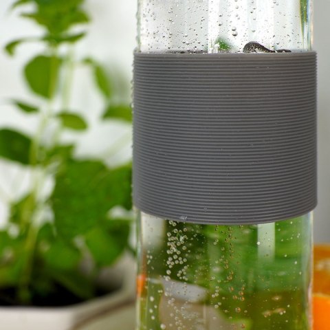 Butelka na wodę sok lemoniadę szklana szara 600 ml EXCELLENT HOUSEWARE 259152-S