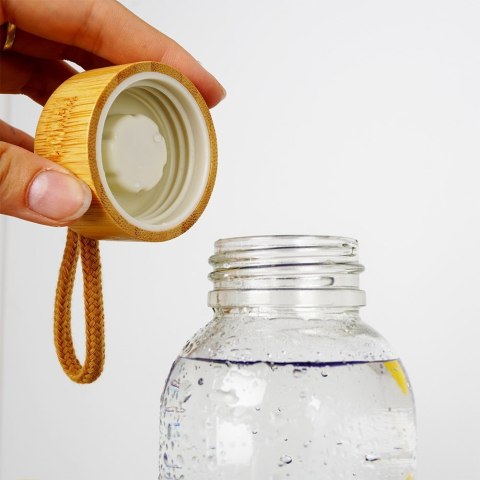 Butelka na wodę sok lemoniadę szklana z silikonowym pokrowcem 600 ml VILDE 139443