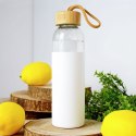 Butelka szklana na wodę soki z silikonowym pokrowcem biała 500 ml EXCELLENT HOUSEWARE 124502-B
