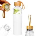 Butelka szklana na wodę soki z silikonowym pokrowcem biała 500 ml EXCELLENT HOUSEWARE 124502-B