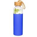 Butelka szklana na wodę soki z silikonowym pokrowcem niebieska 500 ml EXCELLENT HOUSEWARE 124502-N