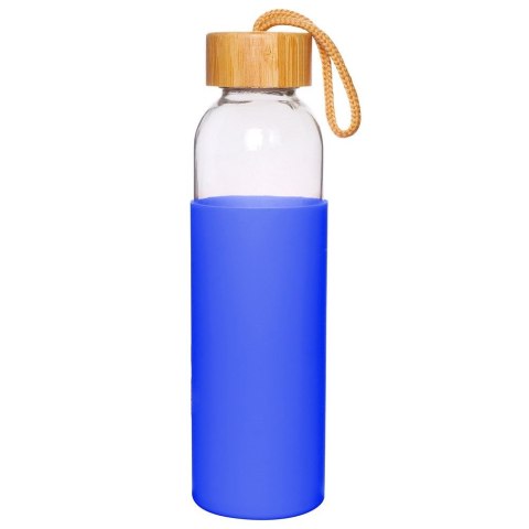 Butelka szklana na wodę soki z silikonowym pokrowcem niebieska 500 ml EXCELLENT HOUSEWARE 124502-N