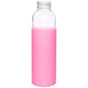Butelka szklana na wodę soki z silikonowym pokrowcem różowa 500 ml EXCELLENT HOUSEWARE 124502-R
