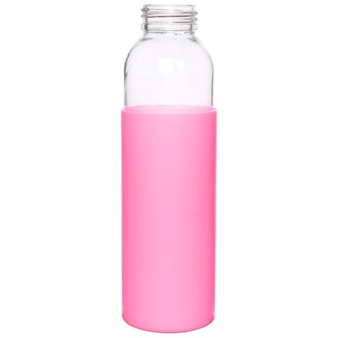 Butelka szklana na wodę soki z silikonowym pokrowcem różowa 500 ml EXCELLENT HOUSEWARE 124502-R