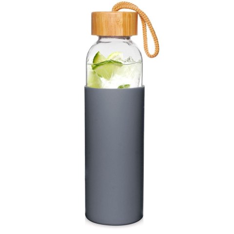 Butelka szklana na wodę soki z silikonowym pokrowcem szara 500 ml EXCELLENT HOUSEWARE 124502-S