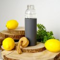 Butelka szklana na wodę soki z silikonowym pokrowcem szara 500 ml EXCELLENT HOUSEWARE 124502-S
