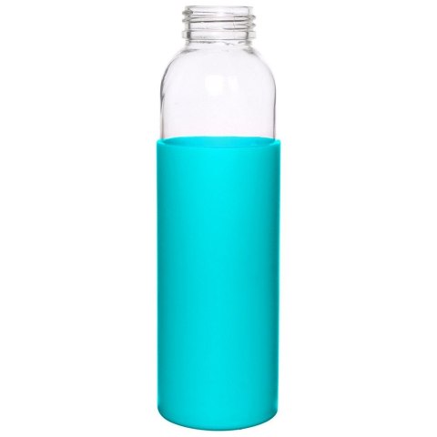 Butelka szklana na wodę soki z silikonowym pokrowcem turkusowa 500 ml EXCELLENT HOUSEWARE 124502-T